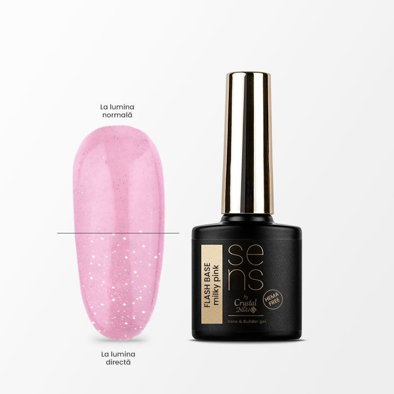 SENS Base gel Flash Hema Free - Milky Pink - 10ml – Crystal Nails