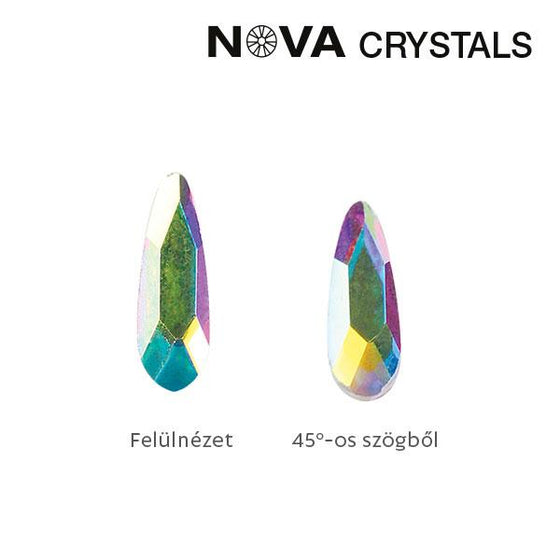 Strasuri Nova Gems Drop 2X6 Mm Crystal Ab - 10buc - Crystal Nails