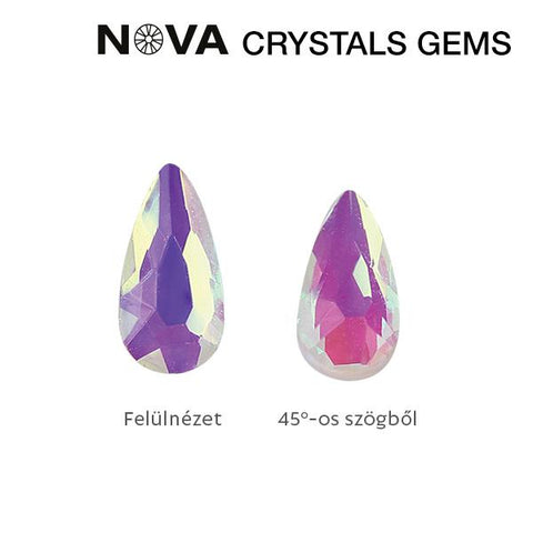 Strasuri Nova Gems Drop 5X3 Mm Aurora - 10buc - Crystal Nails