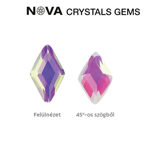 Strasuri Nova Gems Rhombus 3X5 Mm Aurora - 10buc - Crystal Nails