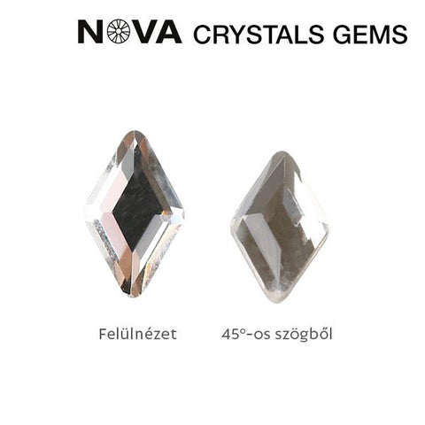 Strasuri Nova Gems Rhombus 3X5 Mm Crystal - 10buc - Crystal Nails