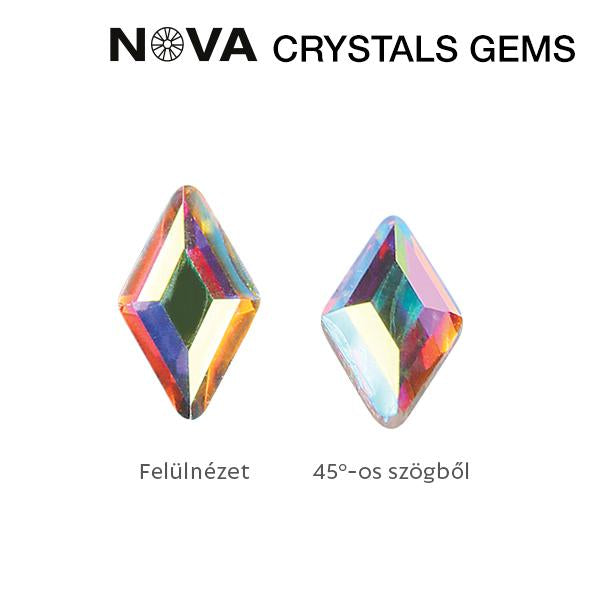 Strasuri Nova Gems Rhombus 3X5 Mm Crystal Ab - 10buc * – Crystal Nails