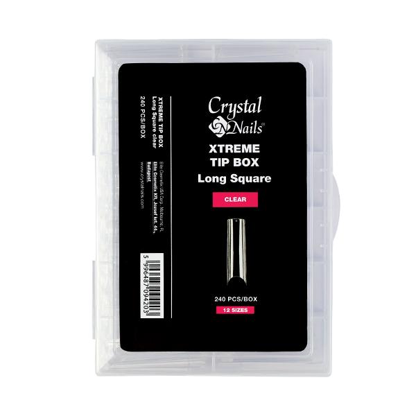 Xtreme Tip Box - Long Square Clear * – Crystal Nails
